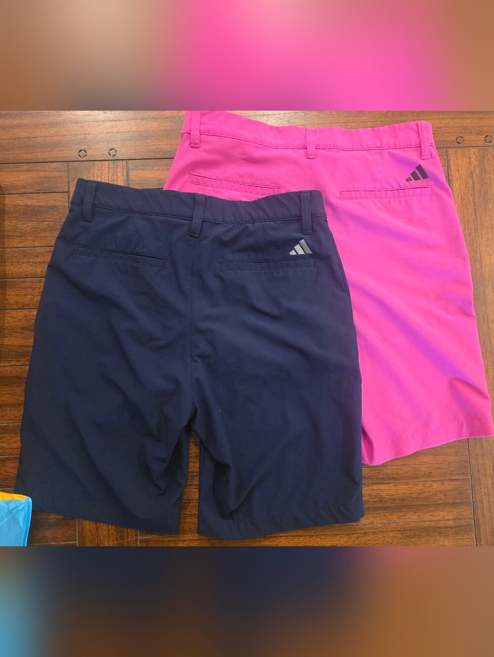 adidas Pink and Navy Golf Shorts Set